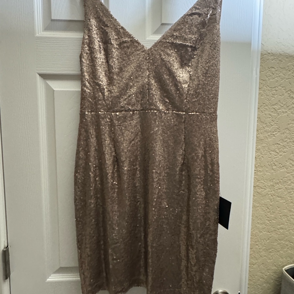 Lulu's Shimmering Sequin Mini Dress - Gold